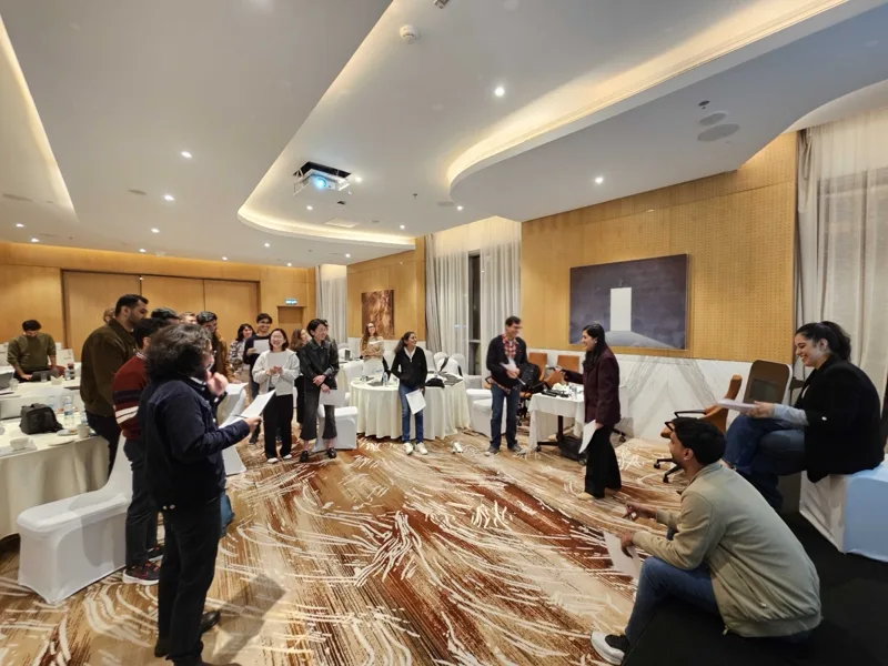 The team in a workshop session at the Doha offsite