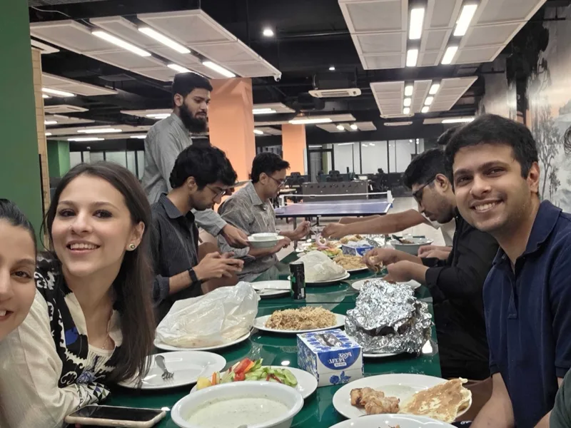 The Lahore team at dinner in the Lahore office