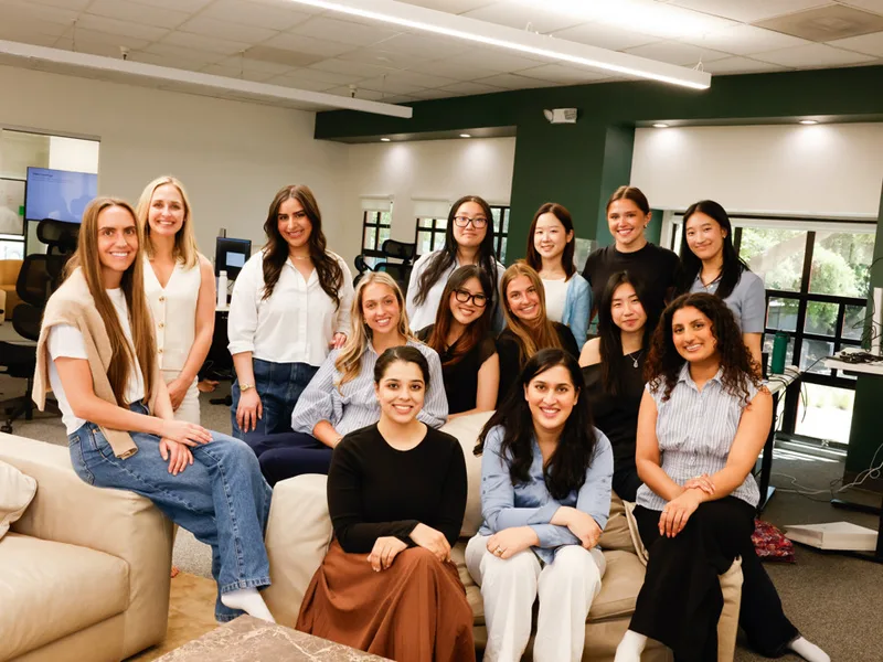 Twelve teammates on the office couch